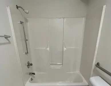 Restored shower stall after complete resurfacing