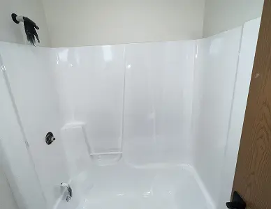 Shower stall after professional reglazing
