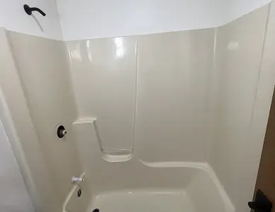 Shower stall before reglazing work