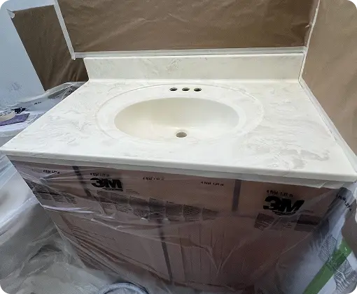 Kitchen sink reglazed for a smooth finish